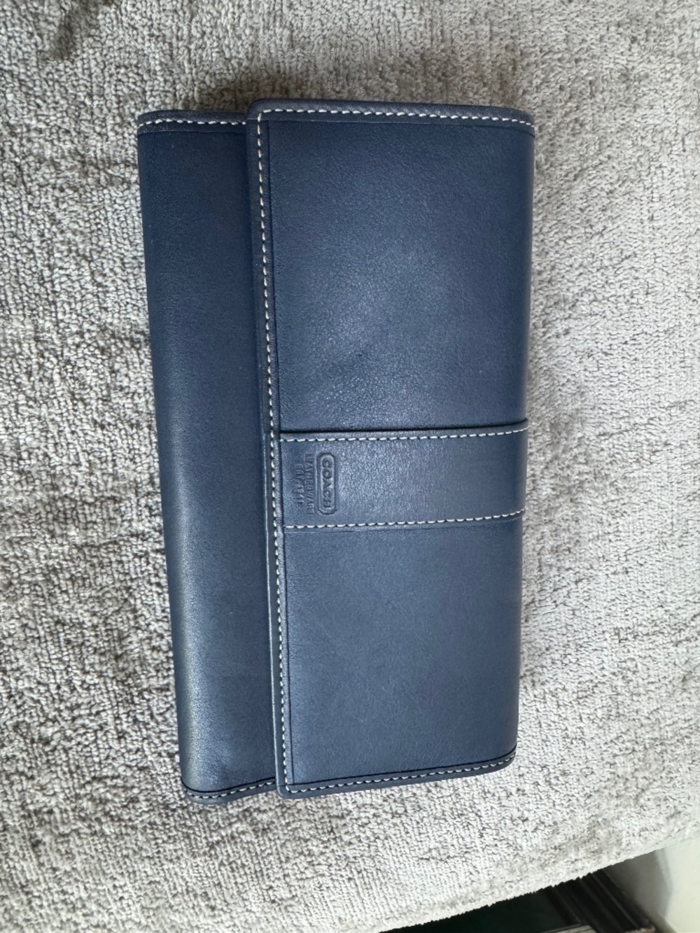 Coach Navy Leather Continental Wallet